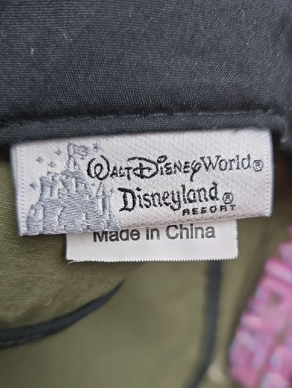 Personalized Disney Olive Green Cap w/ Pink Mickey Patches & 